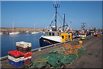 NT6779 : Spitfire moored at Dunbar Harbour by Jennifer Petrie