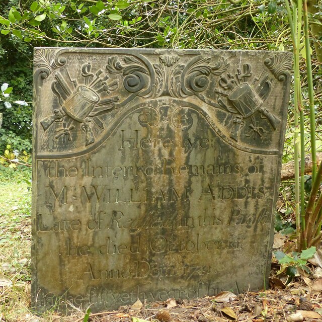 Gravestone of William Addis, d.1741, Wollaton churchyard