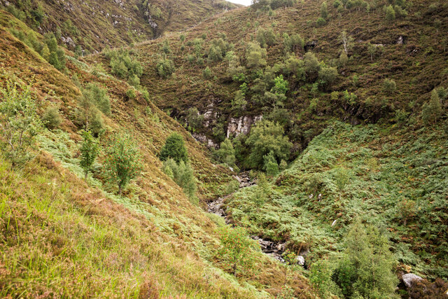 The steep valley of the Allt a' Chruinn, Kintail