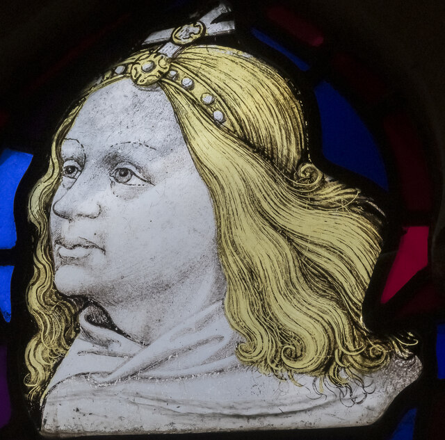 Stained glass window detail, St Leonards' church