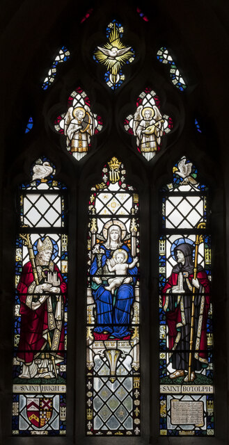 Stained glass window, Ss Peter & Paul church, Skendelby