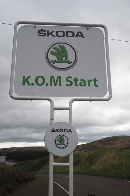 Tour of Britain Stage 7 KOM Sign in East Lothian