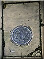 A relic of the coal age: paving slab with coal-hole cover, Canonbury Square