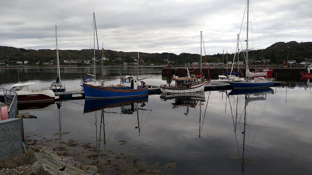 Boats on the pontoons at Lochinver