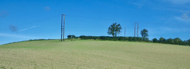 Power lines on a drumlin top near Tullymurray