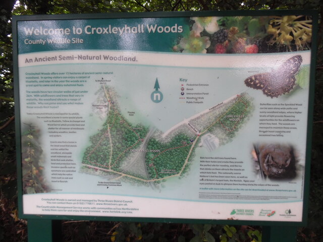 Information Board at north edge of Croxleyhall Woods