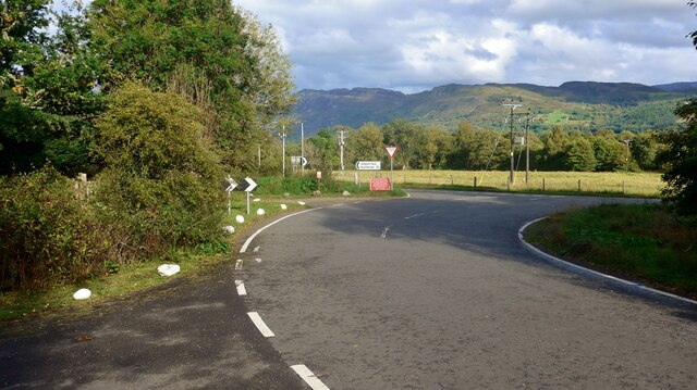 The minor road from Blairconard meets the A82