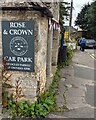 Rose & Crown Car Park nameboard, Nympsfield, Gloucestershire