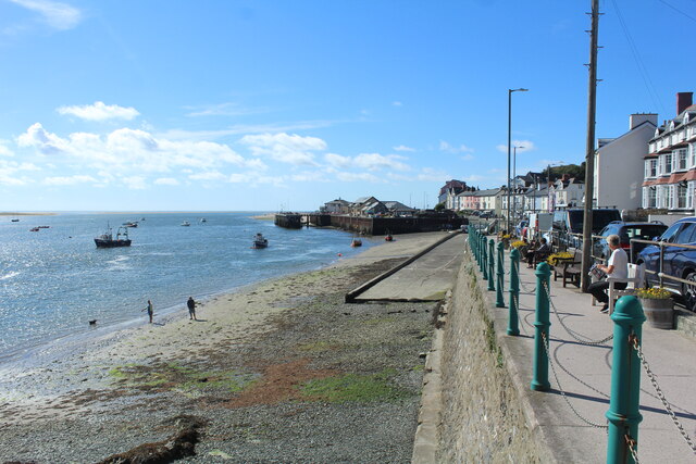 View towards the slipway and jetty at Aberdovey