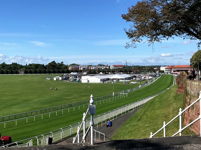 Chester racecourse viewed from the city wall