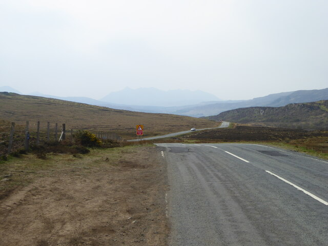 Looking south on the A855 north of Portree