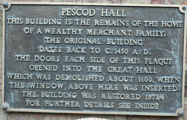Plaque on Pescod Hall, Boston