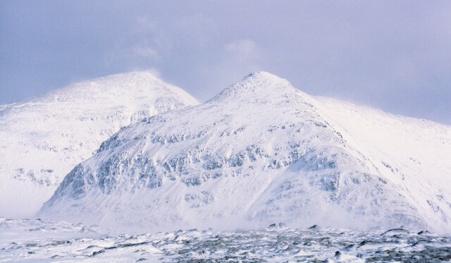 Thinly snowed summit plateau of Sgùrr na Feartaig