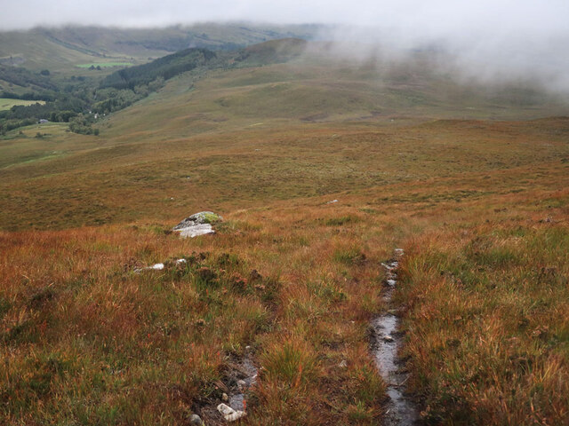 Boggy track on the west ridge of Creag Dhubh