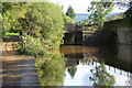 Neath Canal at footbridge next to A465, Ynys-bwllog