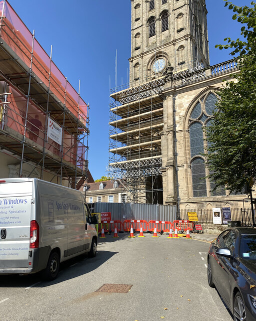 Repairs to the tower, St Mary's Church, Warwick