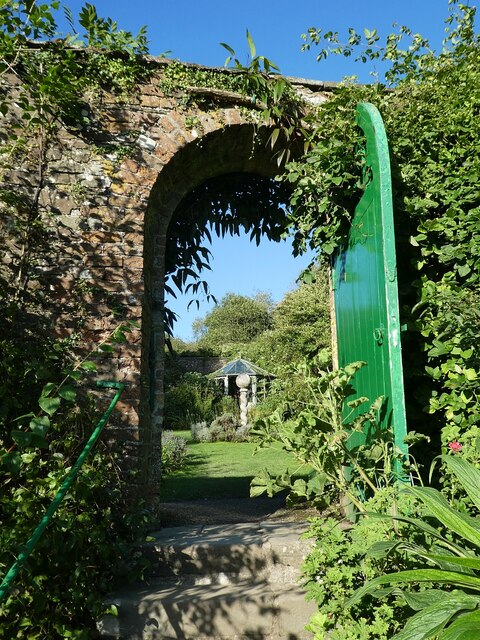 Hartland Abbey - Gate into upper gardens