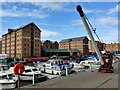 SO8218 : Crane and warehouses at Victoria Dock by Mat Fascione