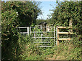 Kissing gate where the Bridgend Circular Walk meets the A48 near Laleston