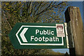 Footpath sign, Dartington