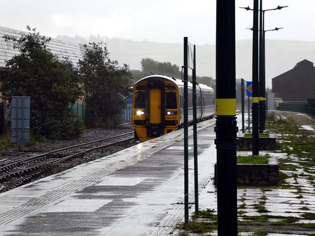 A train arriving at Aberystwyth