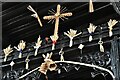 SJ8470 : Siddington, All Saints Church: Corn dollies adorn the screen by Michael Garlick