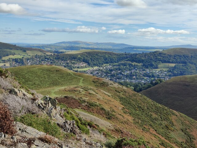 Church Stretton viewed from the Long Mynd