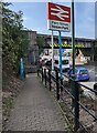 Bilingual railway station name sign, Leckwith Road, Cardiff