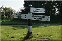 TF2863 : Direction Sign – Signpost north of Wilksby in Wood Enderby parish by A Riley