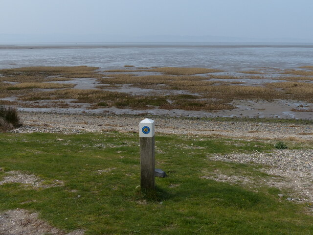 Marker post along the Wales Coast Path
