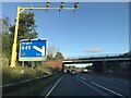 SJ5699 : Junction 25 signage - northbound M6 by Dave Thompson