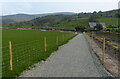 Temporary path along the road at Capel Gilfach