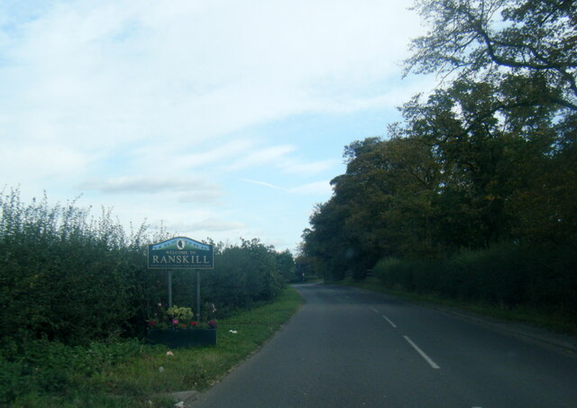 B6045 Blyth Road at Ranskill village boundary