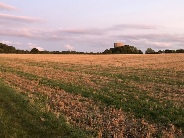 Water tower across the field