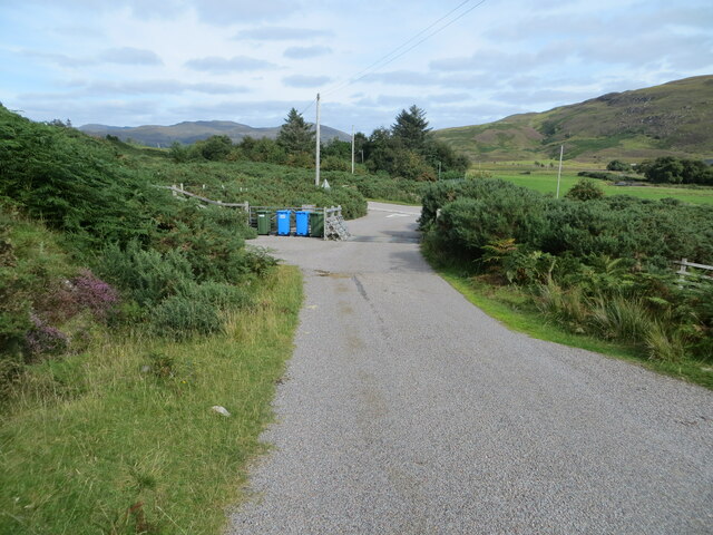 Minor road joining the A835 near to Strathcanaird