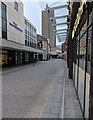 Pedestrianised part of Upper Dock Street, Newport