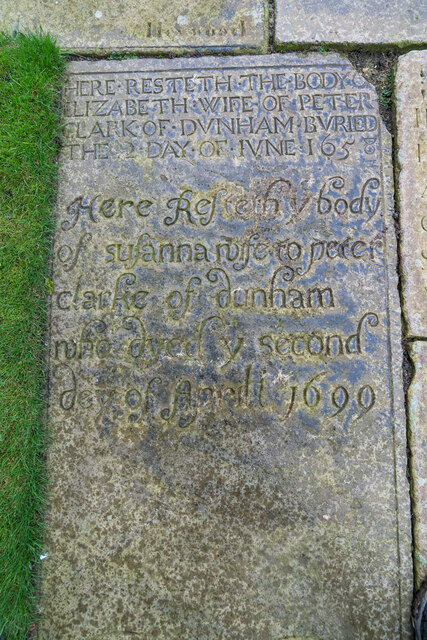 Grave Stone (1658 and 1699) , The Wives of Peter Clark, St Mary The Virgin, Bowdon