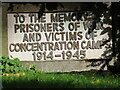 Plaque on holocaust memorial, Gladstone Park