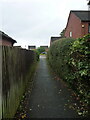 Narrow pathway between housing estates