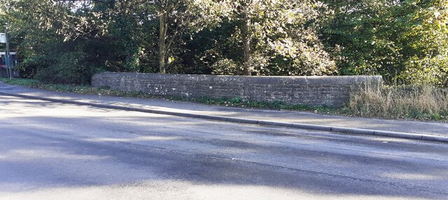South parapet of Wensley High Bridge which carries the A684 over Wensley Brook