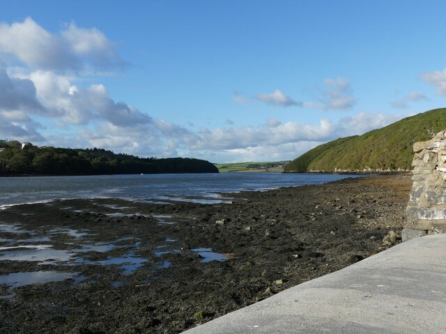 Looking towards Castle Reach from the jetty, Lawrenny Quay, Pembrokeshire