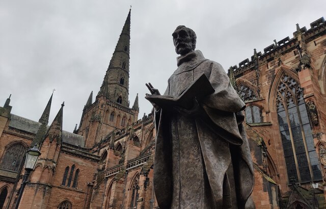 Statue of St Chad at Lichfield Cathedral