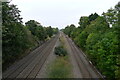 The Midland Main Line heading towards the centre of Leicester