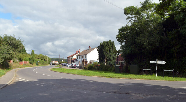 The B1135 changing from Dereham Road to Norwich Road, Yaxham