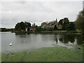 Lake, The Fort and stable block, Newstead Abbey