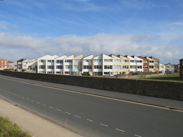 Houses with sloping roofs, near Cleveleys