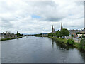 NH6645 : View north from Ness Bridge, Inverness by Stephen Craven
