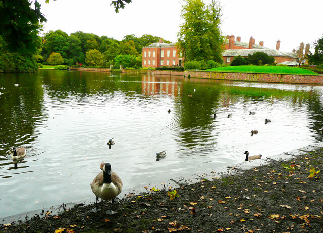 View of Dunham Massey Hall over the moat