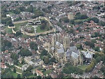 SK9771 : Lincoln Cathedral and Castle: aerial 2021 (2) by Simon Tomson