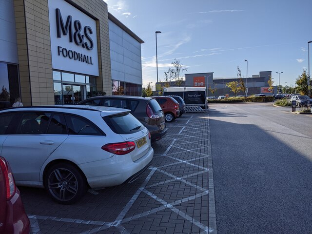M&S Foodhall, and B&Q in the distance